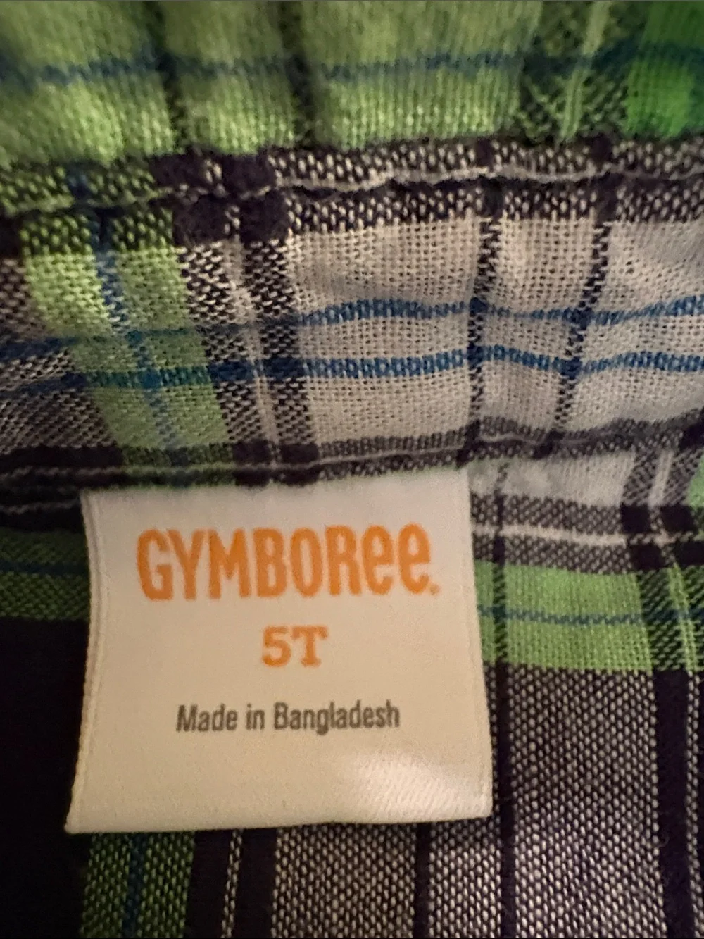 Gymboree Green Navy Plaid Button-Down Shirt